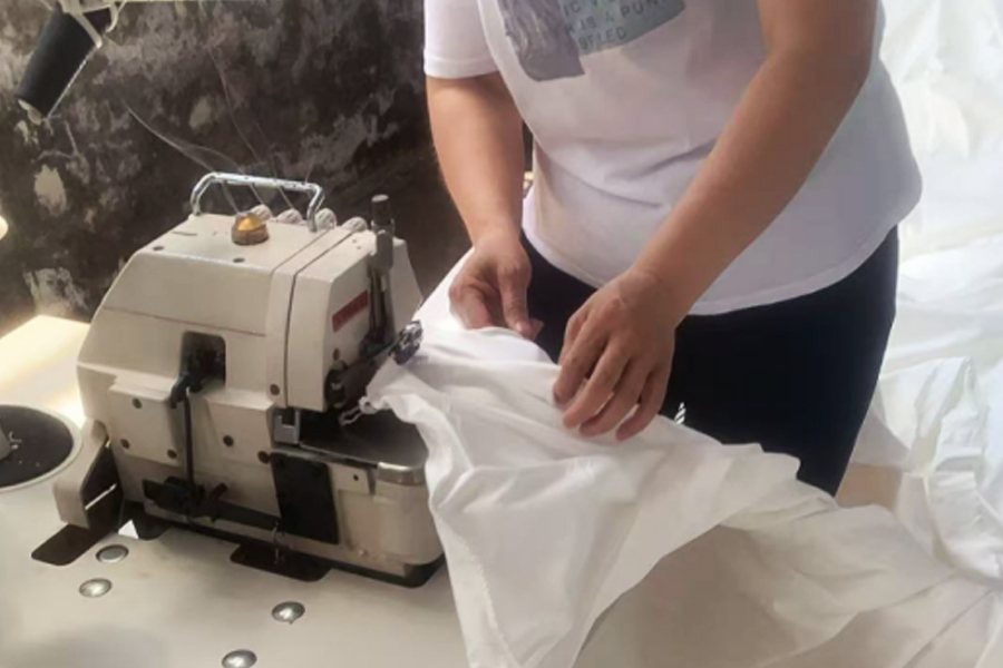 Xưởng nhuộm-khu vực đầu may vải xám